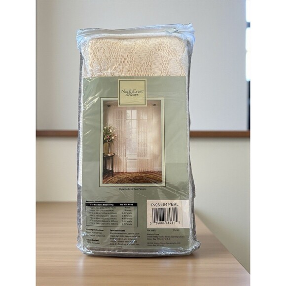 NorthCrest Vintage Lace Curtain Panel 60x84 Ivory Rod Pocket Sheer Window Panel - Picture 1 of 13
